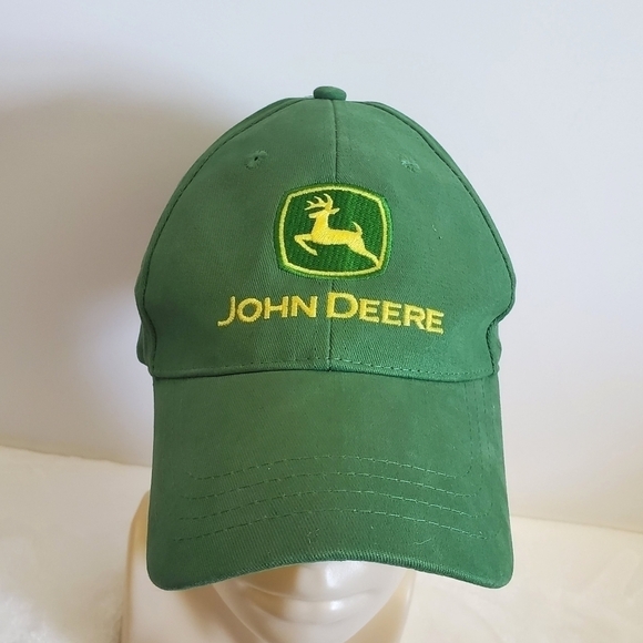 John Deere Green Yellow Baseball Hat Cap Nothing Runs Like A Deere - Picture 3 of 13